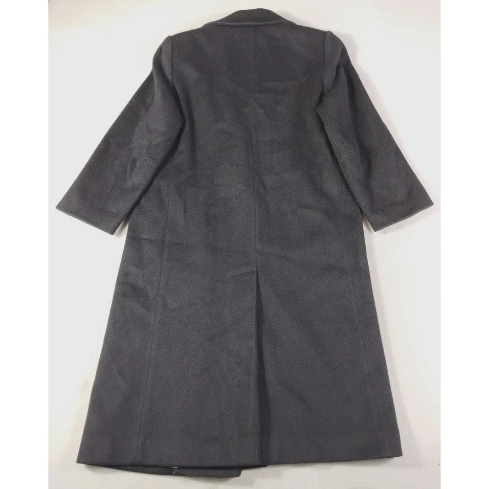 Vintage Forecaster Of Boston Coat Womens Large 11/12 Black Wool Long Overcoat